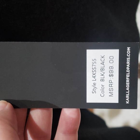 Nwt XL and large Karl lagerfeld sweater black with ringstone - Picture 7 of 12